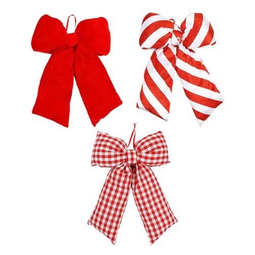 XMAS BOW PLUSH 30X40CM