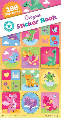 STICKER BOOK 288PCS DRAGONS GIRL