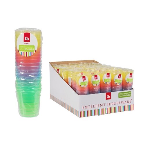 SHOT GLASSES 20PC 30ML ASST CLRS