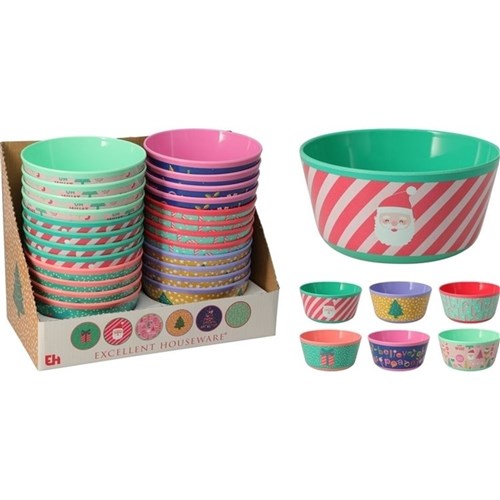 XMAS MELAMINE BOWL 14CM