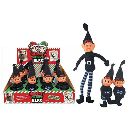 XMAS ELF W/BLACK OUTFIT 33CM