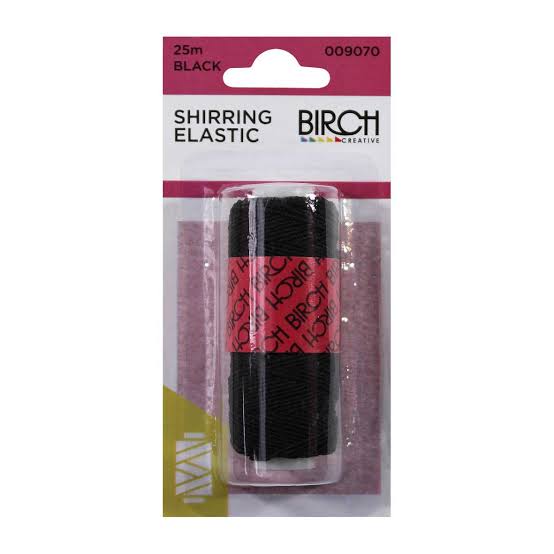 SHIRRING ELASTIC BLACK