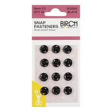 SNAP FASTENERS BLACK 9MM