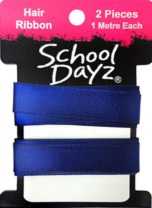 SCHOOL DAYZ RIBBON 2PK 1.5CM THICK NAVY
