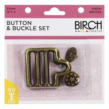 BUTTON & BUCKLE SET BRONZE