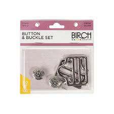 BUTTON & BUCKLE SET SILVER