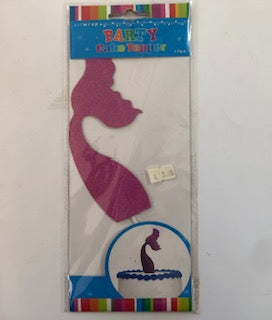 MERMAID CAKE TOPPER GLITTER PINK