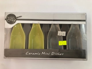CERAMIC MINI DISH RECT PK4