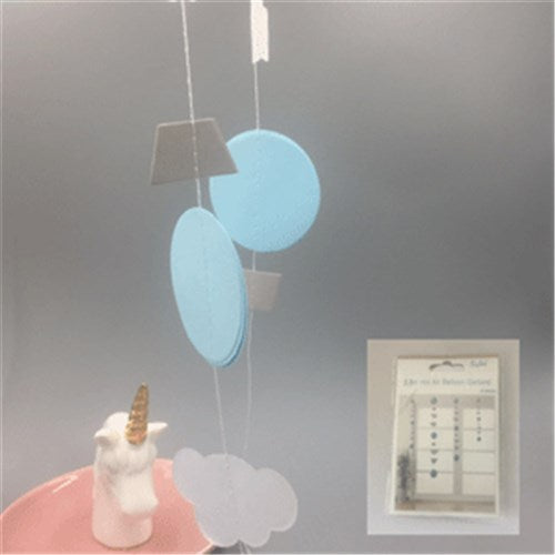 LUXE BLUE HOT AIR BALLOON GARLAND 2.5M