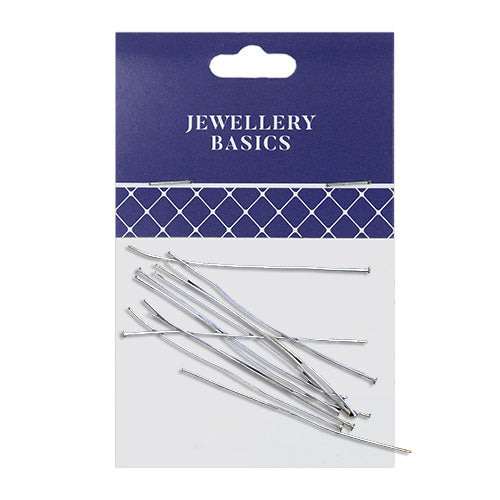 HEAD PINS 60MM 15PCS SILVER