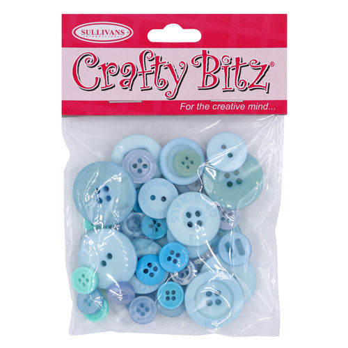 BUTTONS ASST 25G BLUE