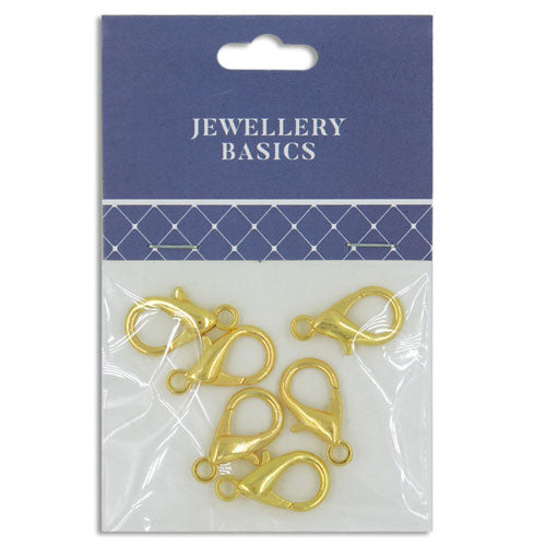 LOBSTER CLAMP 21MM 6PC GOLD