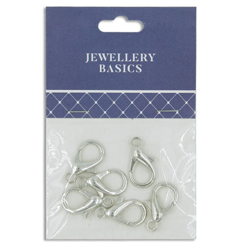 LOBSTER CLAMP 21MM 6PC SILVER