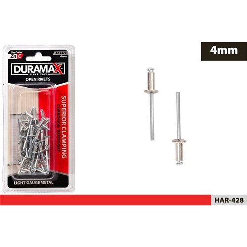 RIVETS OPEN 40PC 4MM