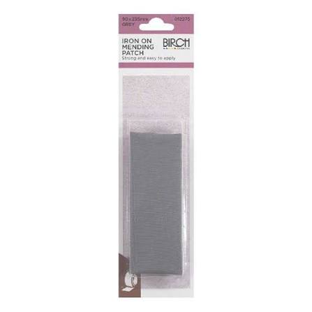 IRON ON MENDING PATCH GREY