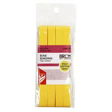 BIAS BINDING 12MM X 5M YELLOW