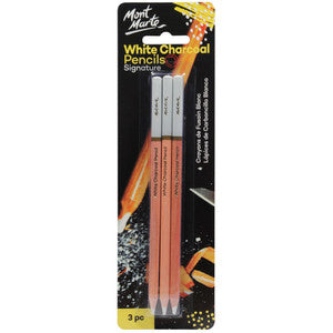 CHARCOAL PENCILS WHITE 3PC