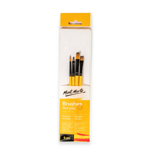 GALLERY SERIES BRUSH SET ACRYLIC 4PC