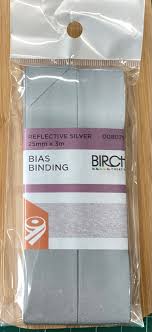 BIAS TAPE REFLECTIVE SILVER 12MM X 5MT