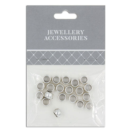 SPACER METAL RND 6MM 20PC SILVER