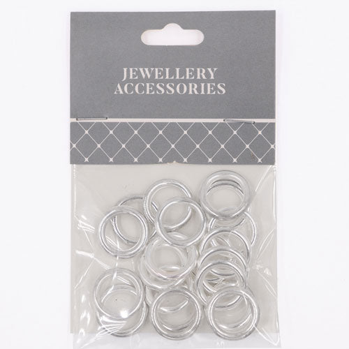 PLASTIC RING 16MM BRIGHT SILVER 20PC