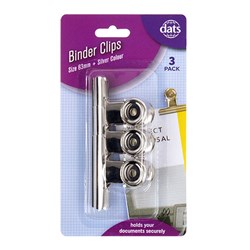 CLIP BINDER SILVER 63MM 3PK