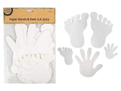 HANDS & FEET CARDSTOCK ASST SIZES 20PC