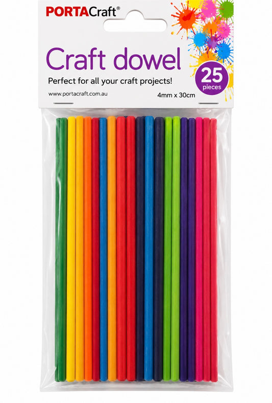 DOWEL CRAFT 148X5MM 25PK CLRD