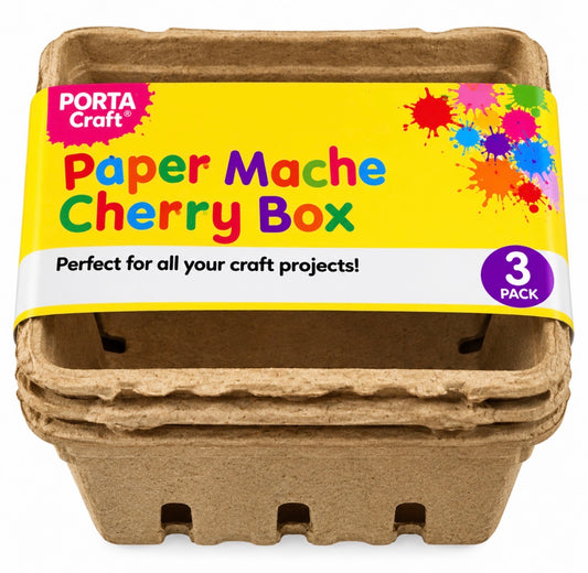 PAPER MACHE CHERRY BOX 110X110X75MM 3PC