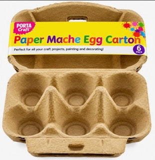 PAPER MACHE EGG BOX 6 TRAY 3PC