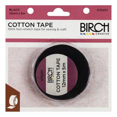 TAPE COTTON 12MM X 5MT BLACK