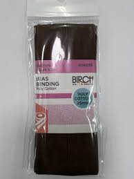 BIAS BINDING 25MM X 3M BROWN