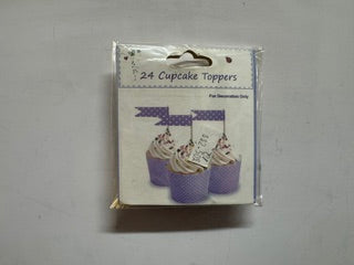 CUPCAKE TOPPER PURPLE 24PK