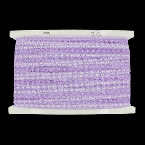 LACE EYELET 5MT WHITE/LILAC