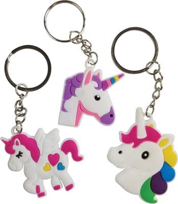 PARTY FAVOURS UNICORN KEYRING 3PC
