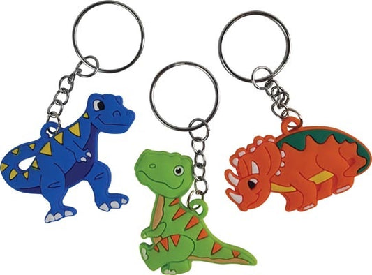 PARTY FAVOURS DINO KEYRING 3PC