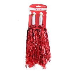 POM POM METALLIC RED 2PK