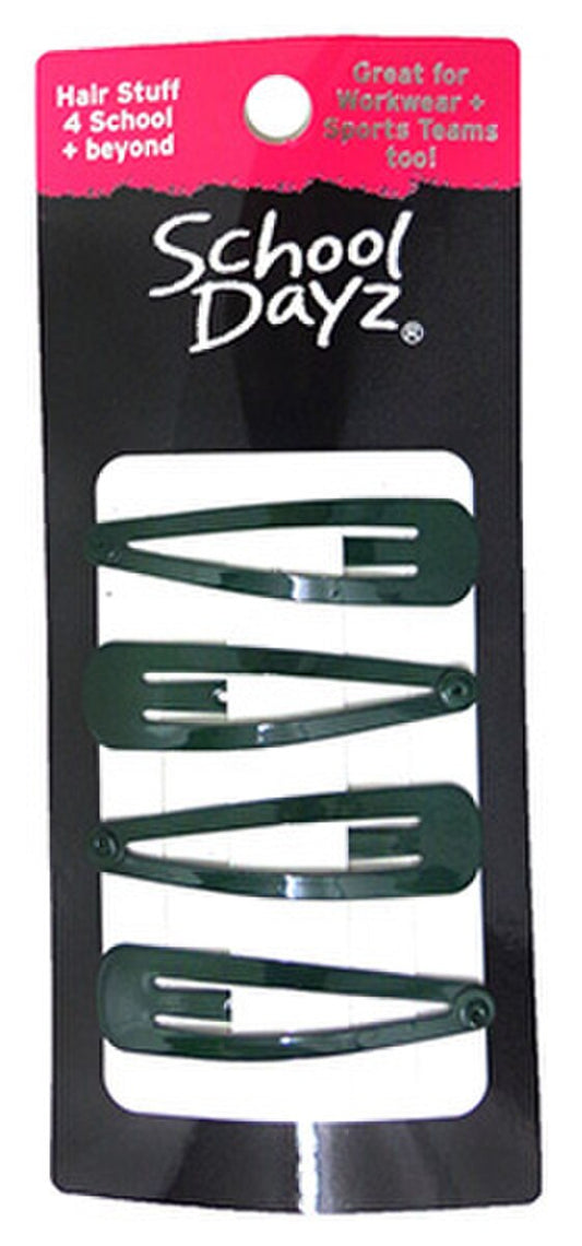 SCHOOL DAYZ SNAP CLIPS PK4 GREEN