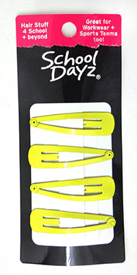 SCHOOL DAYZ SNAP CLIPS PK4 YELLOW