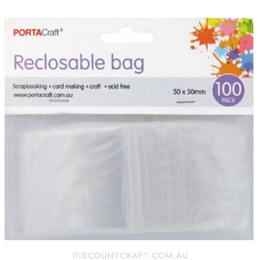RESEALABLE BAGS 50X50MM 100PK