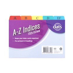INDEX CARD DIVIDERS A-Z 15X10CM