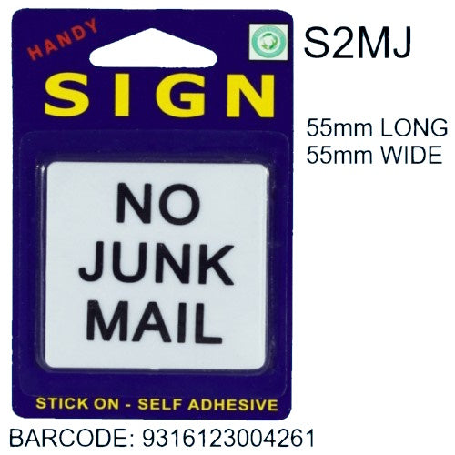 SIGNS MINI NO JUNK MAIL