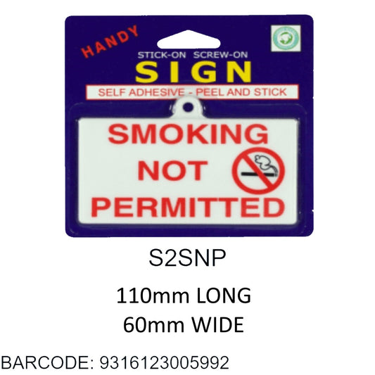 SIGNS SMALL SMOKING NOT PERMITTED