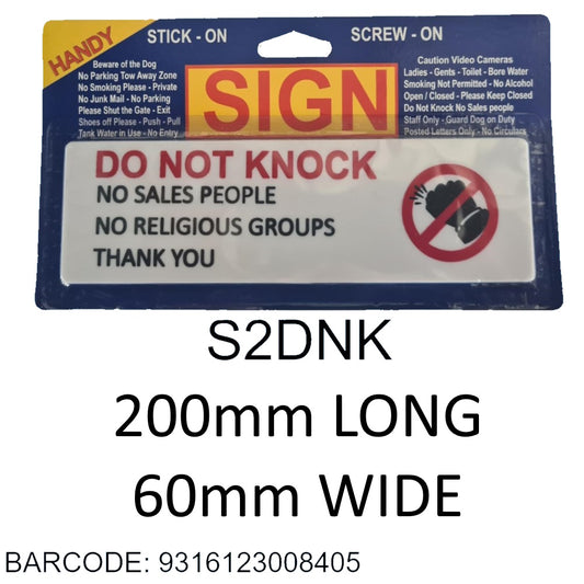 SIGNS MEDIUM DO NOT KNOCK