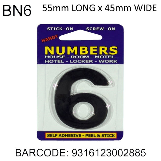 NUMBERS ADHESIVE 6