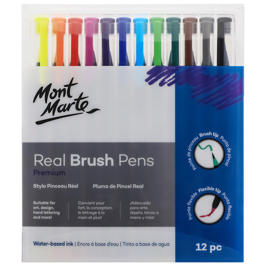 BRUSH PENS REAL 12PC MM