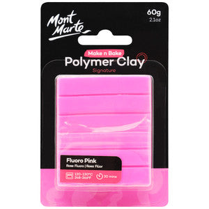 MAKE N BAKE POLYMER CLAY 60G FLURO PINK