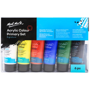 ACRYLIC PRIMARY PAINT CLRS 6PC X 50ML