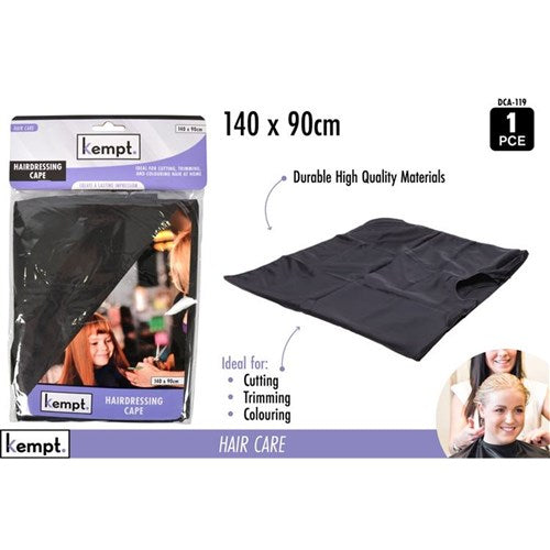 HAIRDRESSING CAPE BLACK 140X90CM