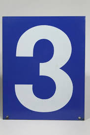 NUMBER 3 METAL BLUE